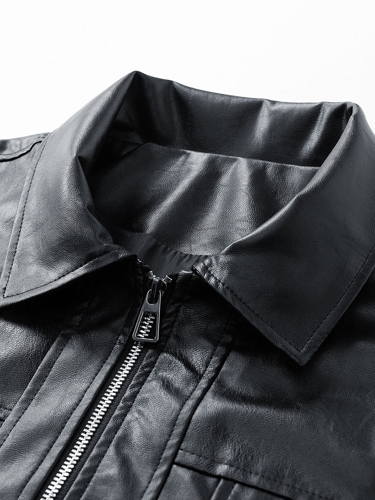 Zipper PU Leather Jacket