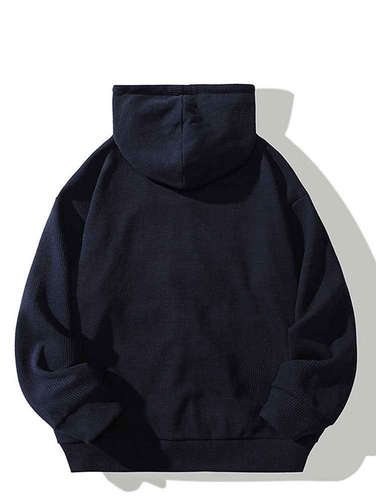 Relaxed Waffle Zip Hoodie