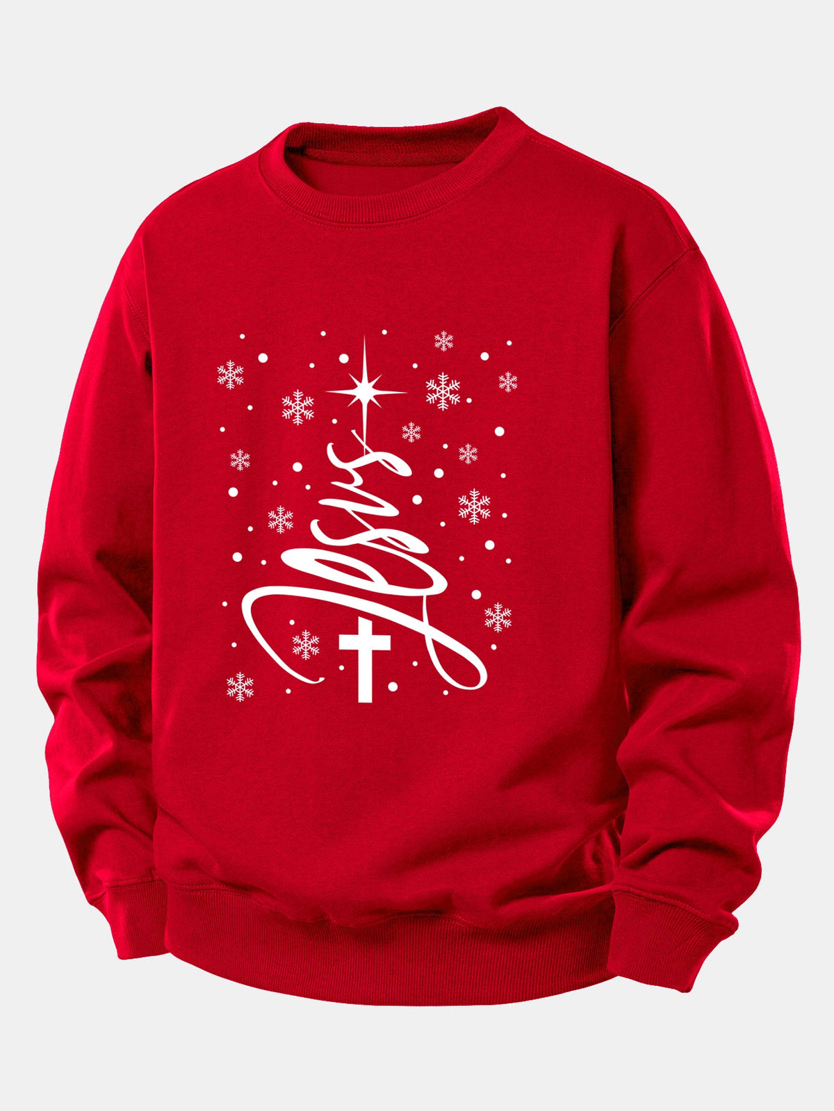 Christmas Jesus Print Relax Fit Sweatshirt