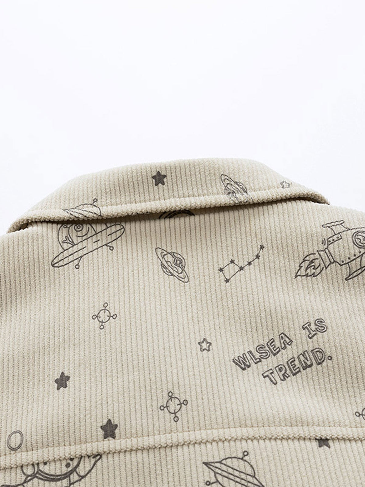 Astronaut Print Pocket Corduroy Jacket