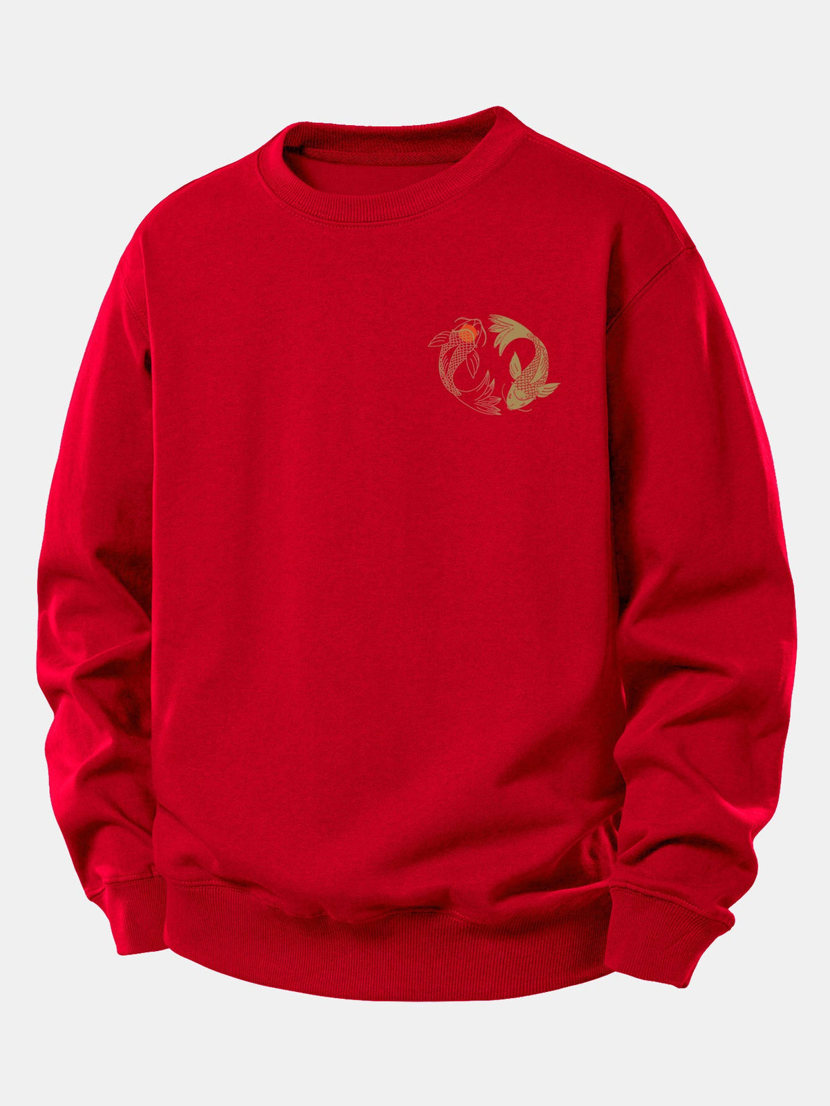 Japanese Koi Print Relax Fit Sweatshirt