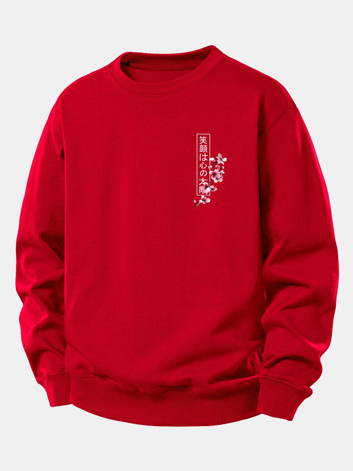 Japanese Samurai Katana Koi Fish Sakura Print Relax Fit Sweatshirt