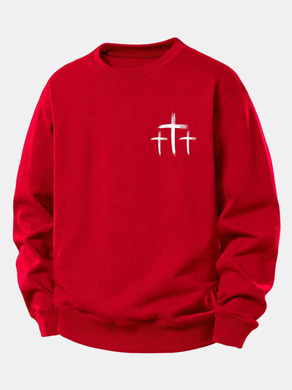 Faith Over Fear Cross Print Relax Fit Sweatshirt