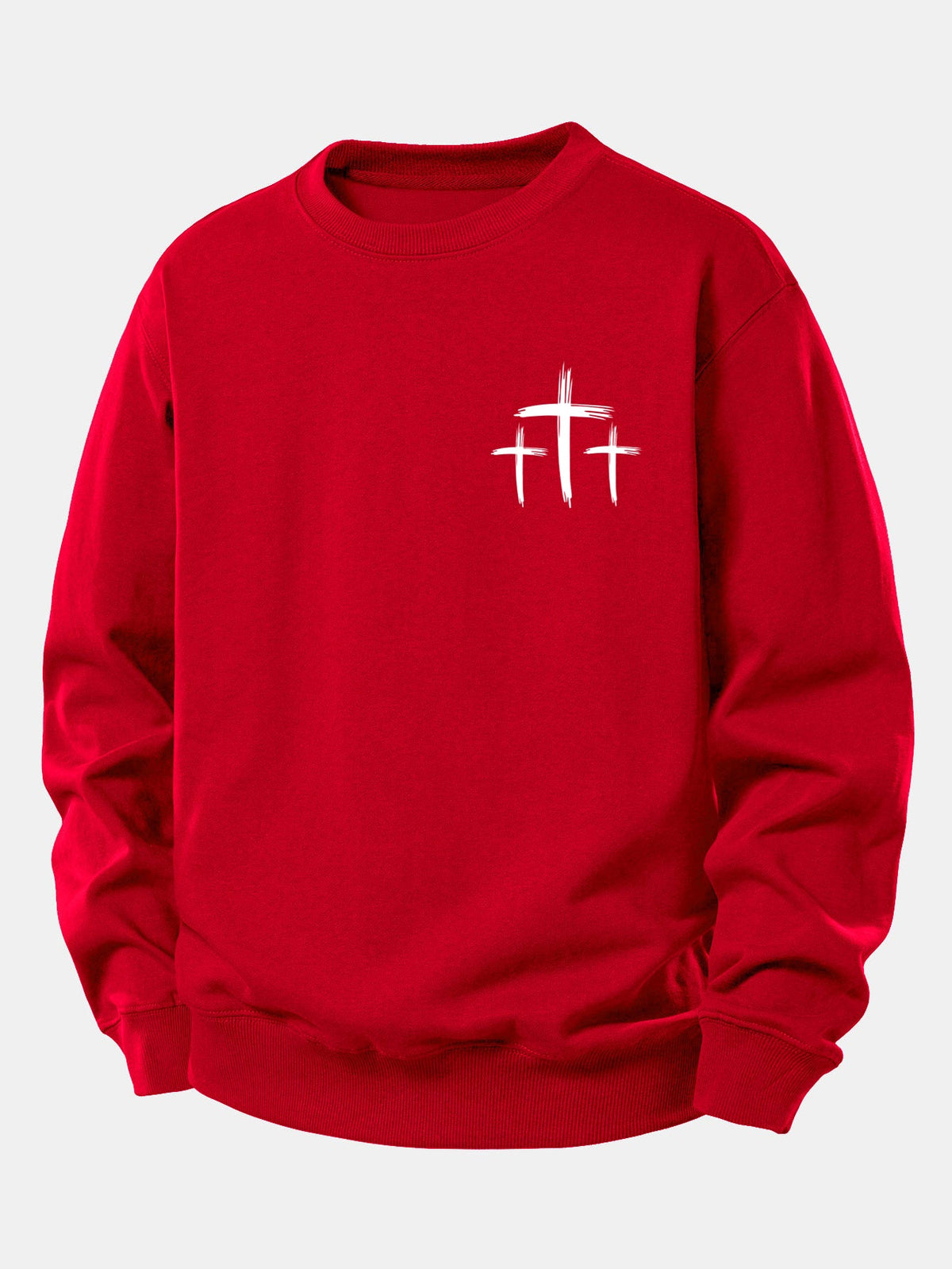 Faith Over Fear Cross Print Relax Fit Sweatshirt