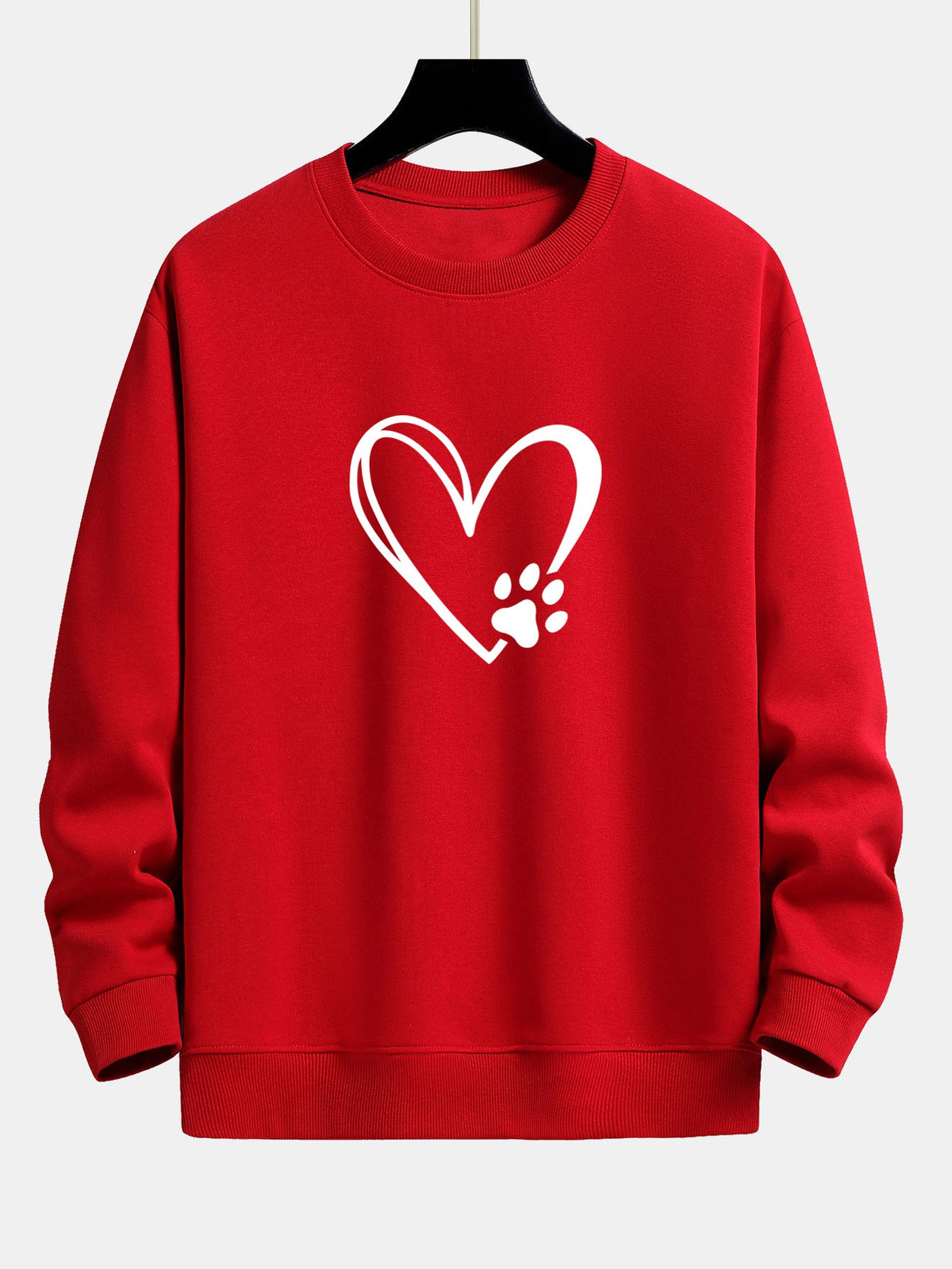 Heart Paw Print Relax Fit Sweatshirt