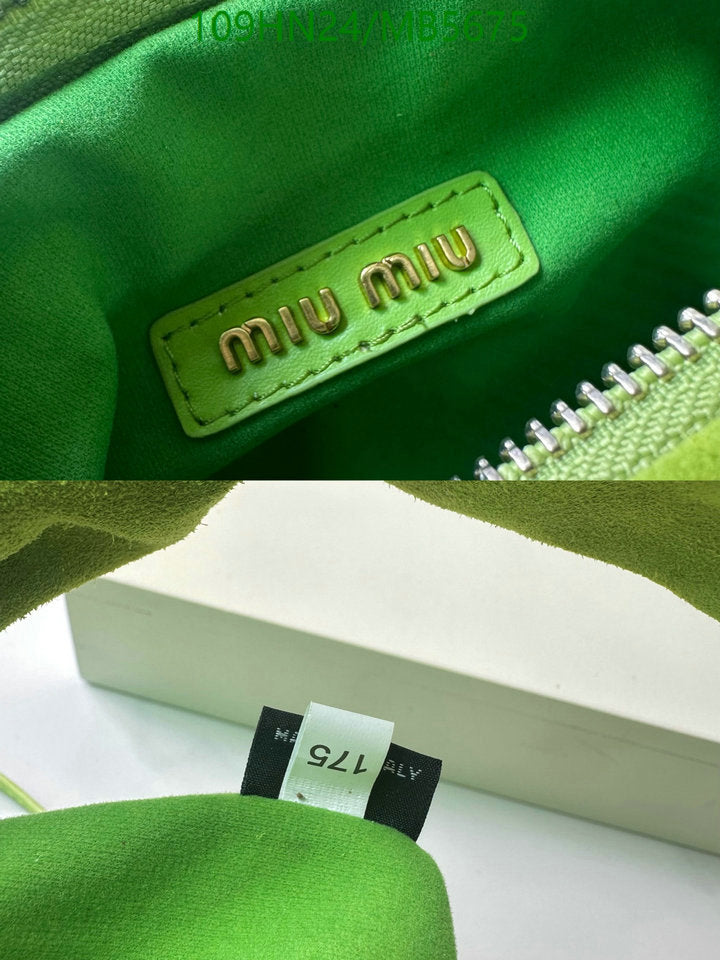 Miu Miu Wander Matelassé Mini Hobo Bag — Lime Green