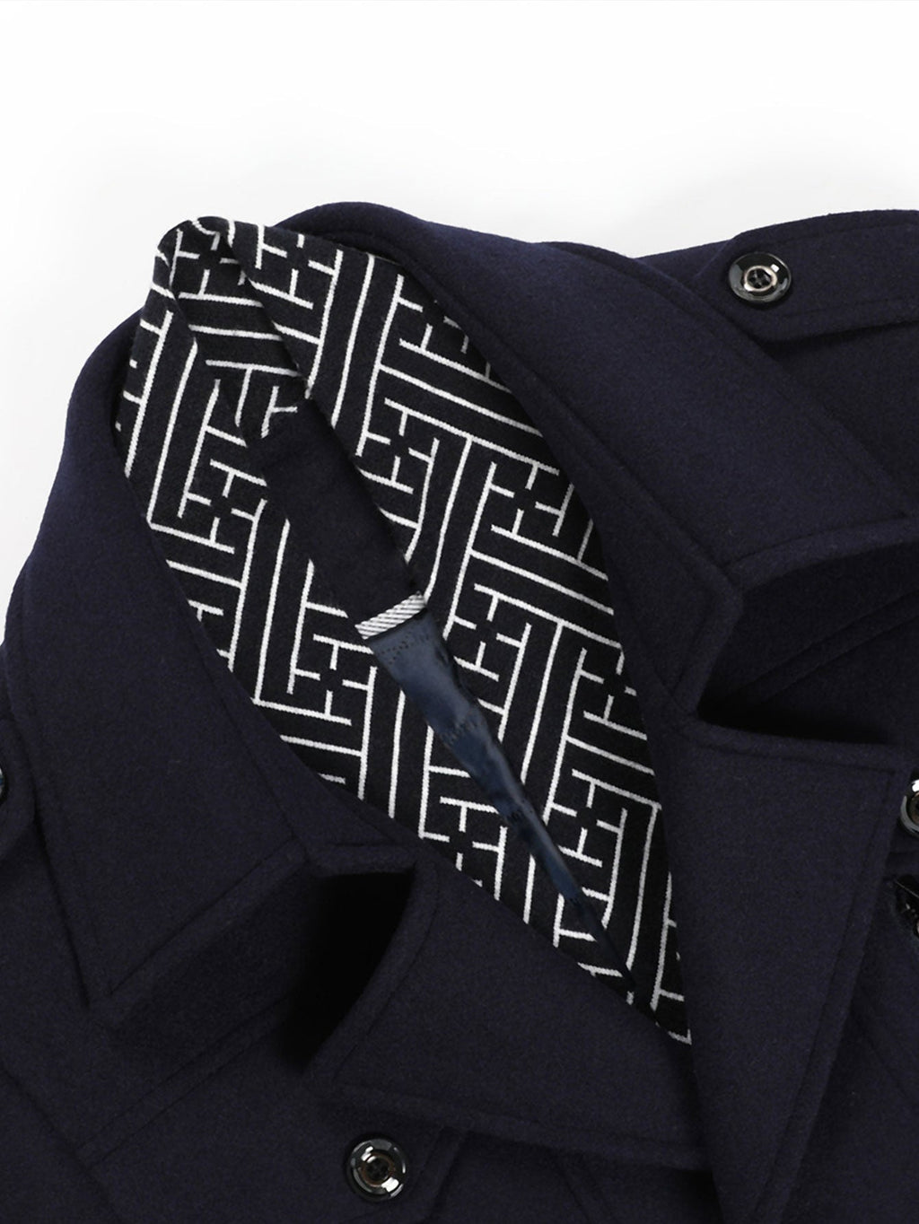 Quilted Lined Double Layer Detachable Scarf Neck Woolen Coat