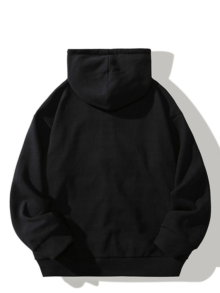 Relaxed Waffle Zip Hoodie