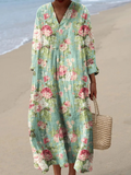 Colette | Retro-Kleid mit Blumen-Aquarellmuster