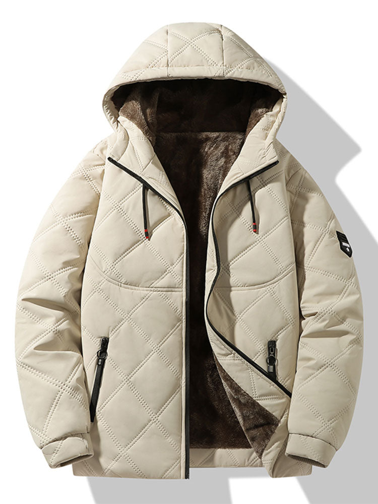 Faux Fur Lined Hooded Quilted Jacket