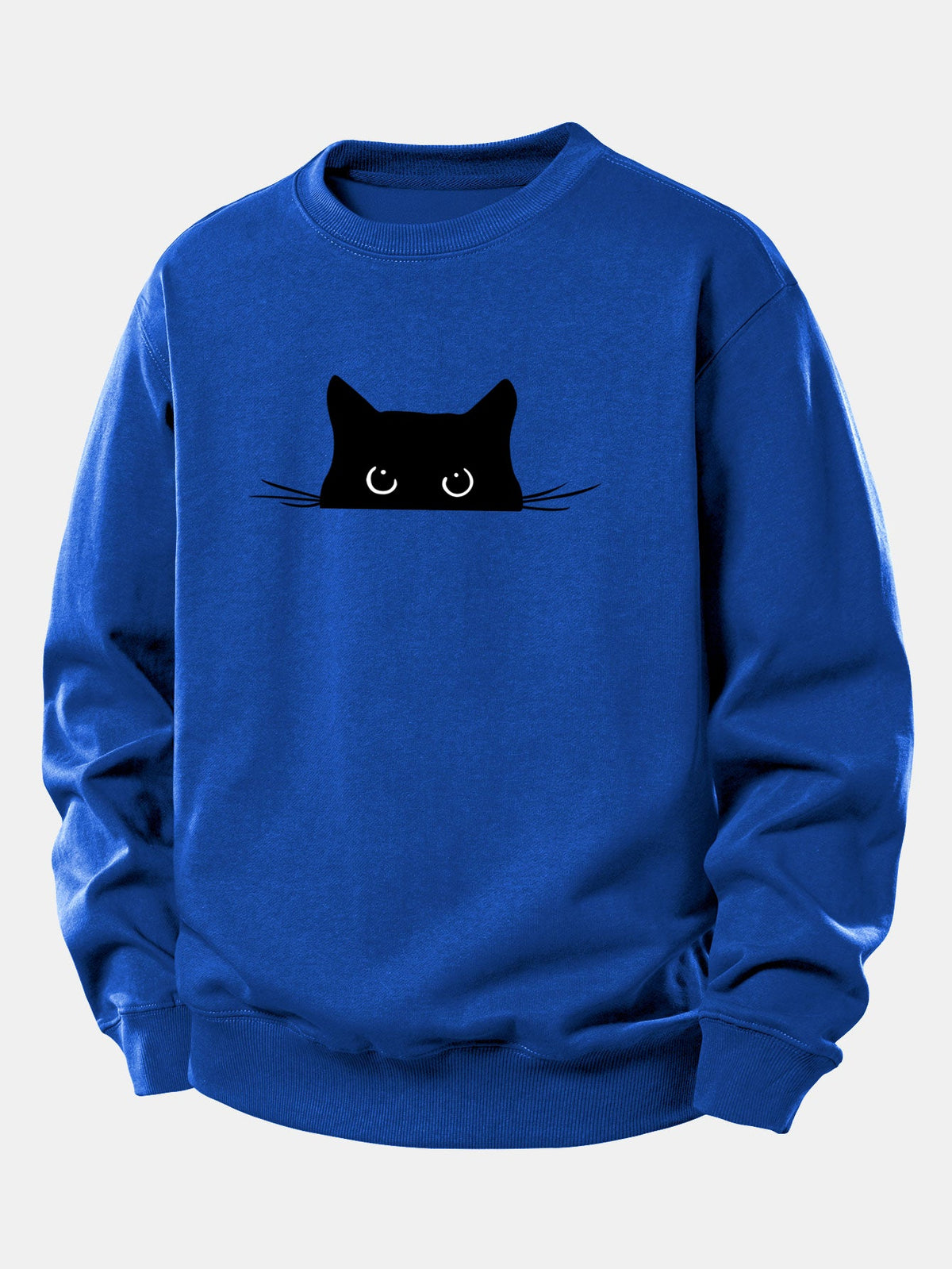 Black Cat Print Relax Fit Sweatshirt