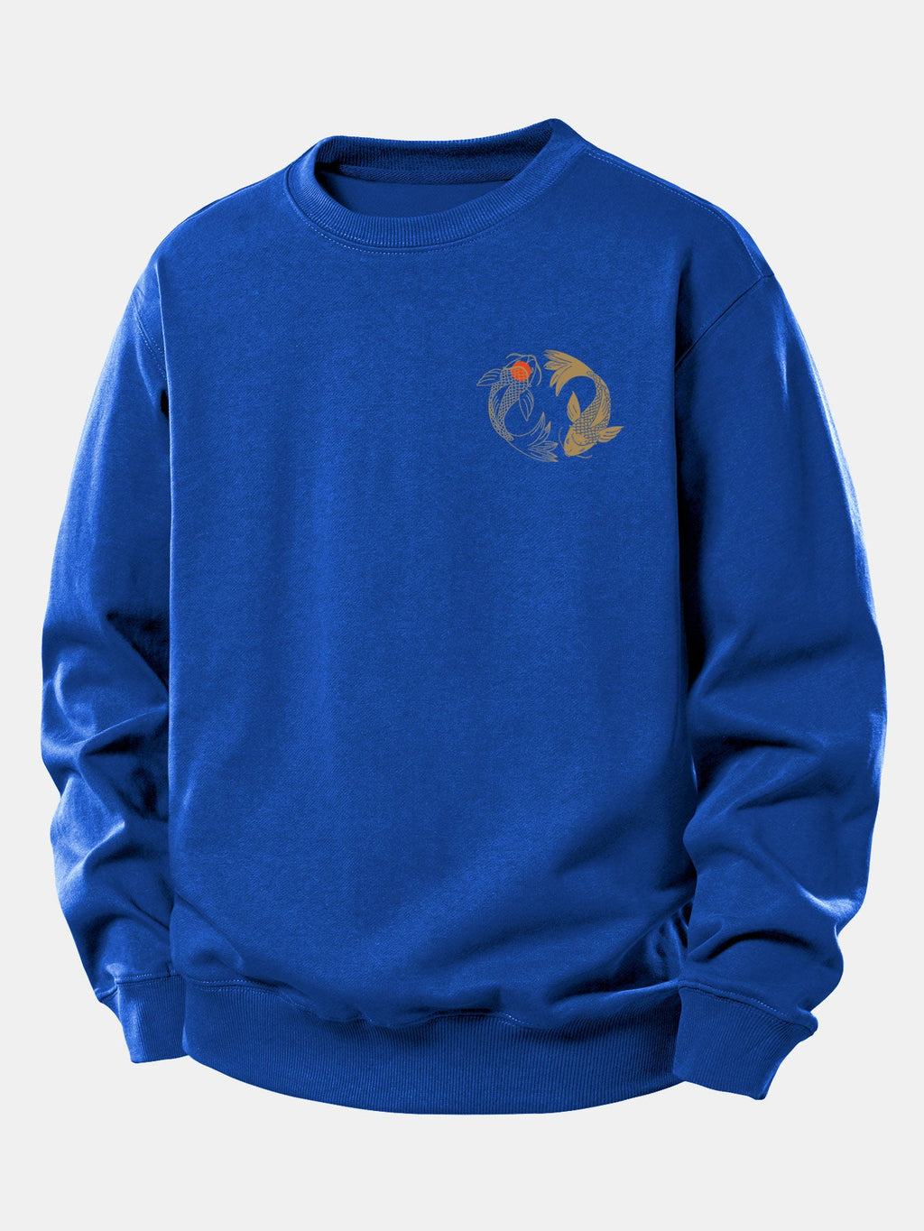 Japanese Koi Print Relax Fit Sweatshirt
