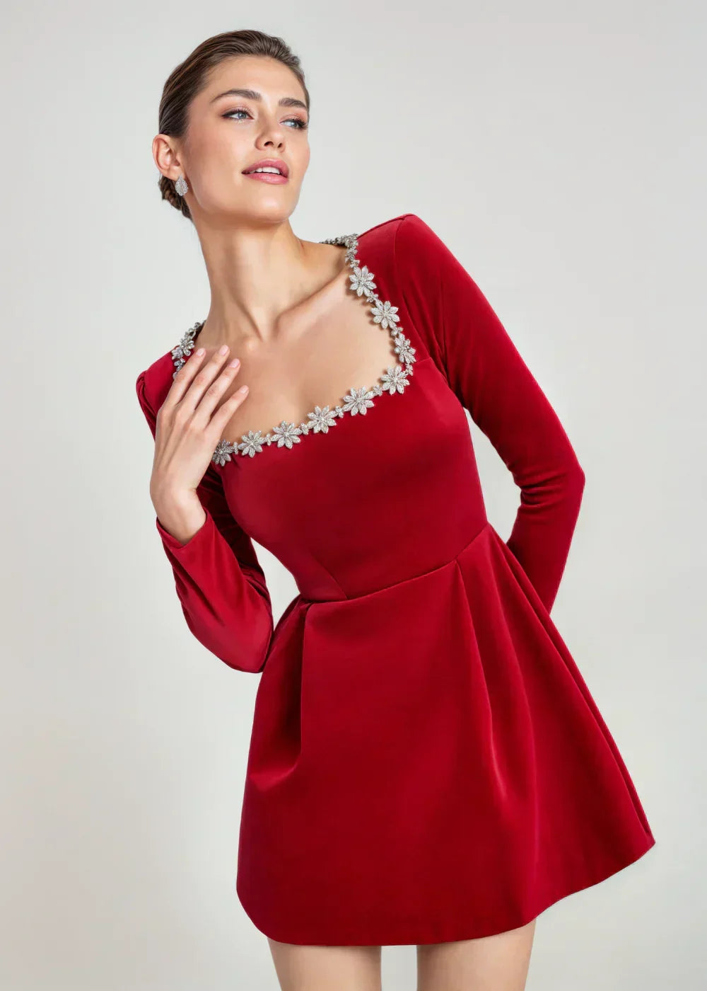 Lucinda | Elegantes Samtkleid kurz