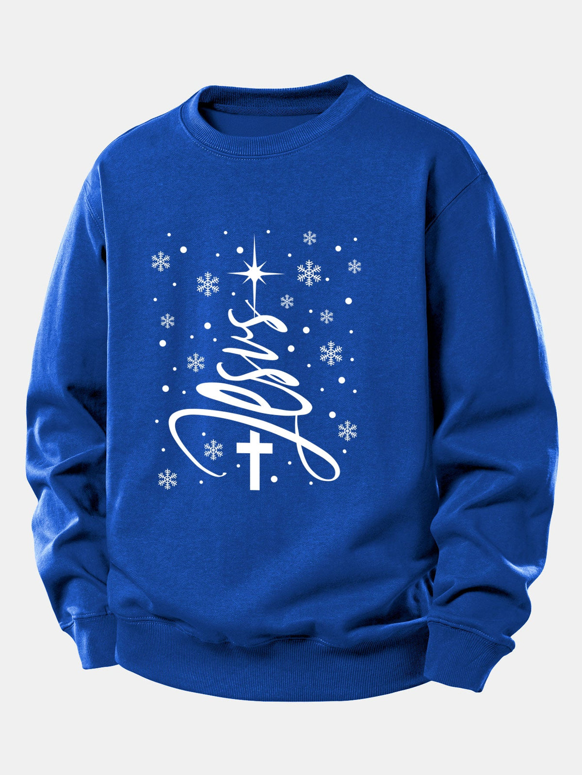 Christmas Jesus Print Relax Fit Sweatshirt