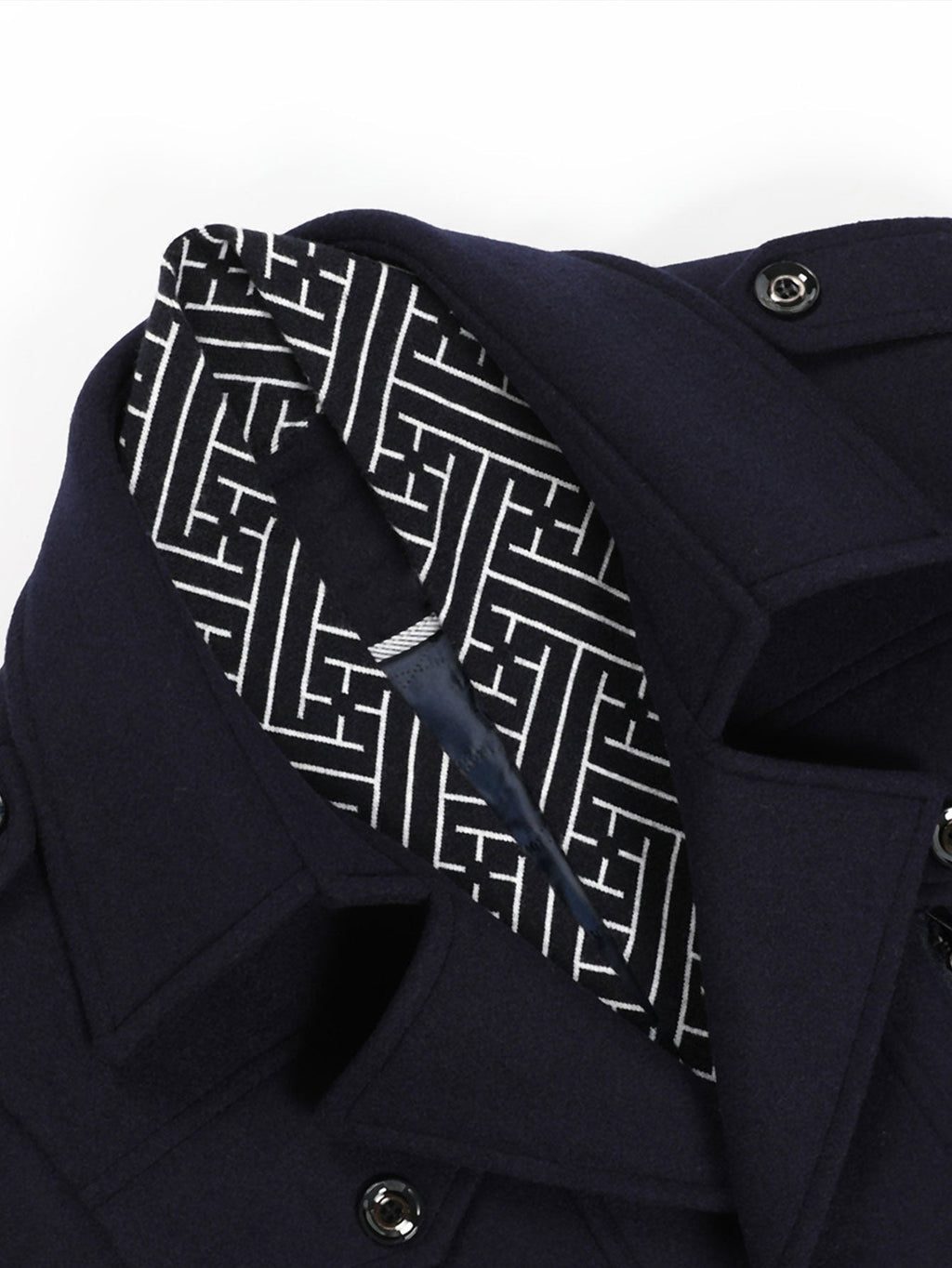 Quilted Lined Double Layer Detachable Scarf Neck Woolen Coat