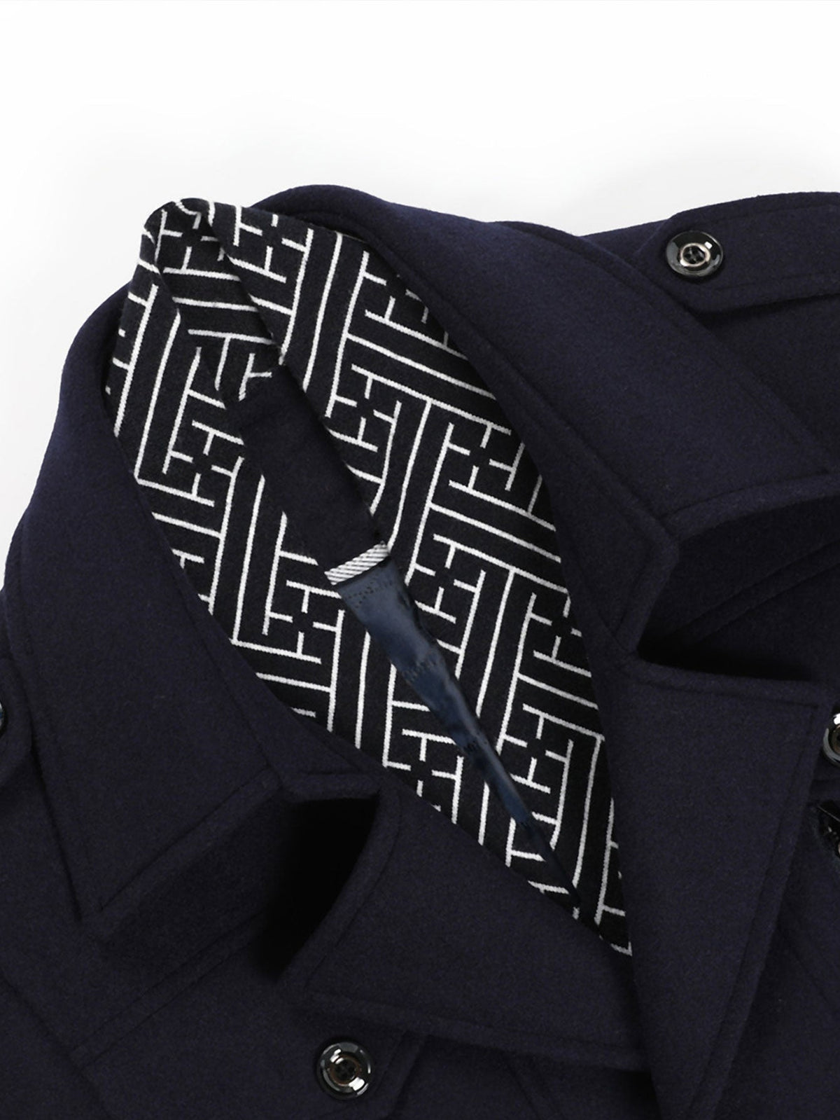 Quilted Lined Double Layer Detachable Scarf Neck Woolen Coat