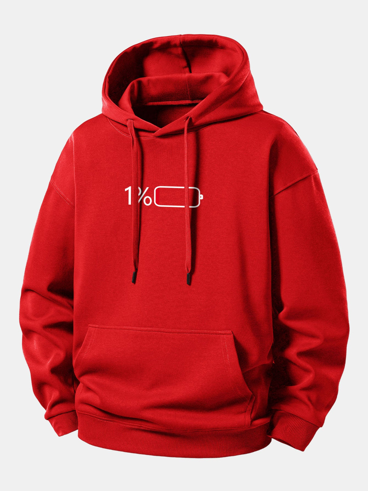 1% Battery Print Relax Fit Hoodie