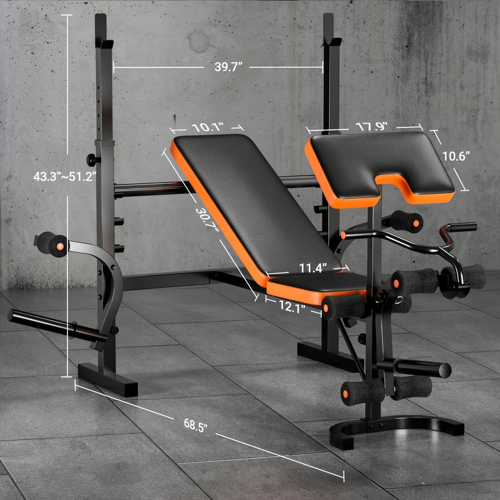 Adjustable Weight Bench in a Foldable 14-in-1 770lb Capacity Design for Full Body Strength Training at Home