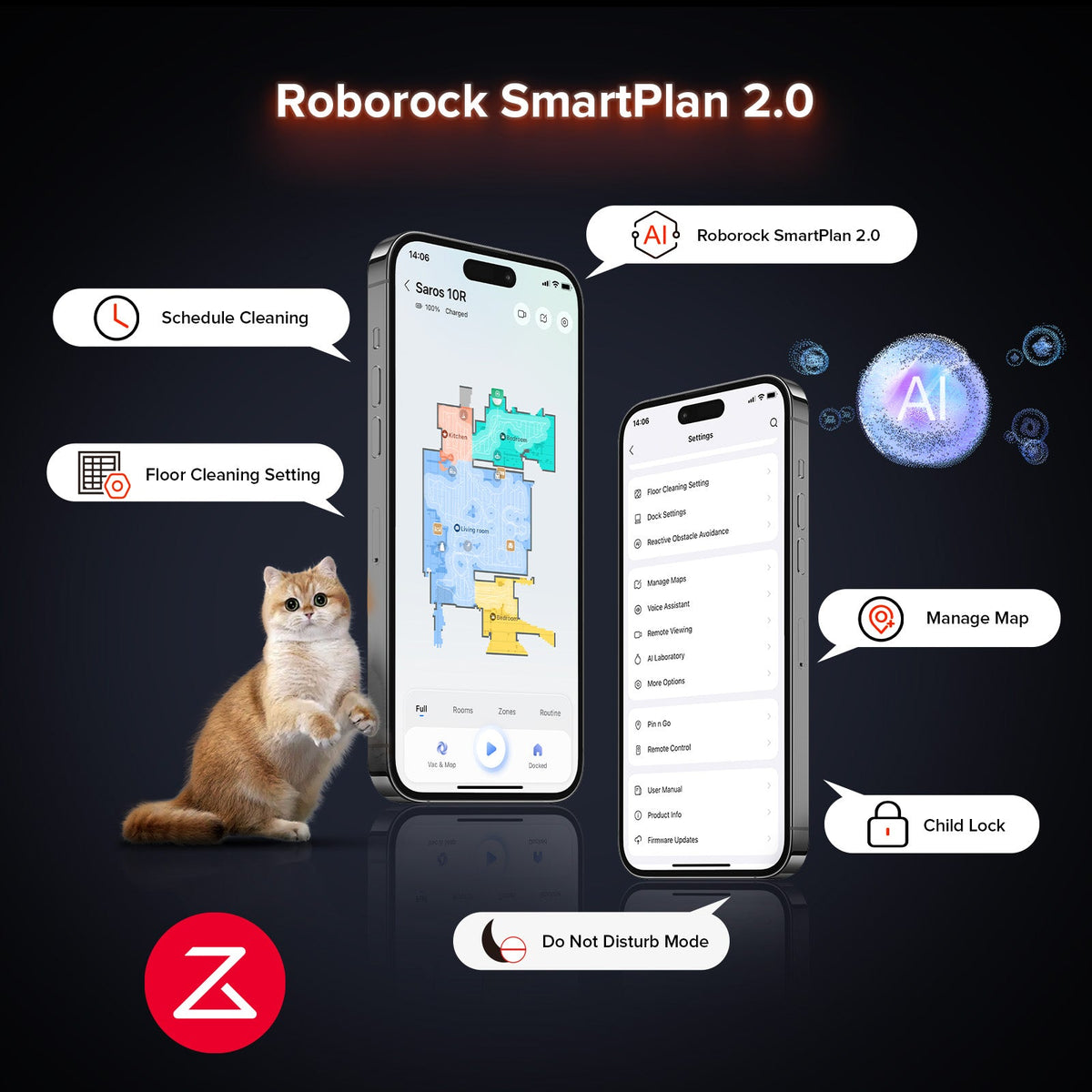 Roborock Saros 10R Robot Vacuum with Multifunctional Dock 4.0