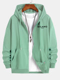 Milano Italy Print Relax Fit Zip Hoodie