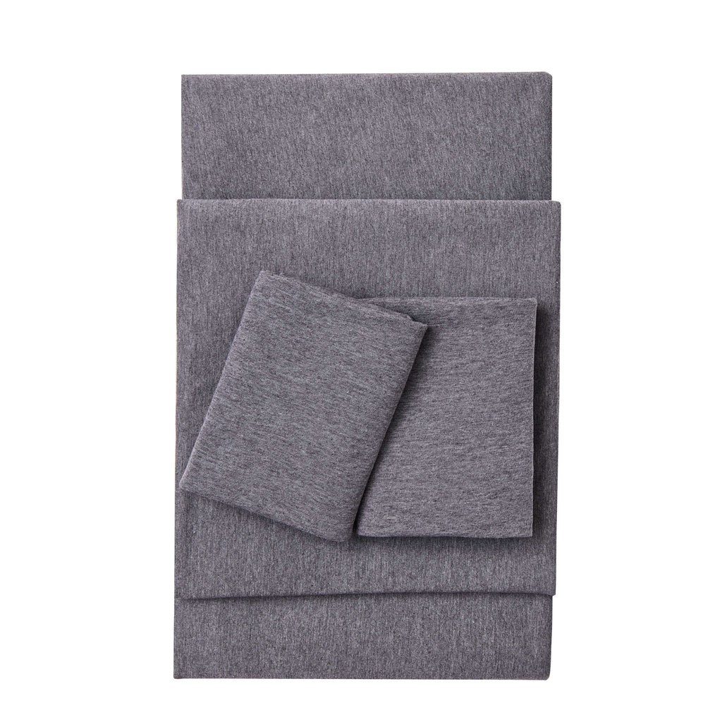 Kathy Ireland 4 Piece Heathered Jersey Knit Cotton Sheet Set