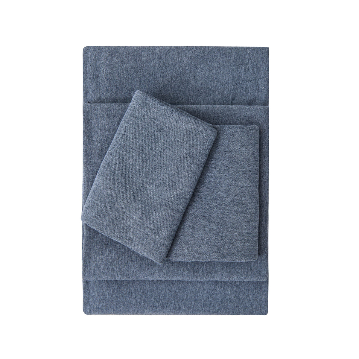 Kathy Ireland 4 Piece Heathered Jersey Knit Cotton Sheet Set