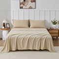 Kathy Ireland 4 Piece Heathered Jersey Knit Cotton Sheet Set
