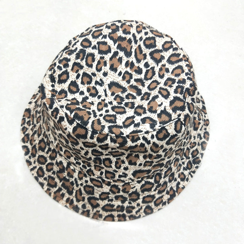 Livingston Leopard Print Double-Sided Cotton Bucket Hat – Wide Brim, Unisex