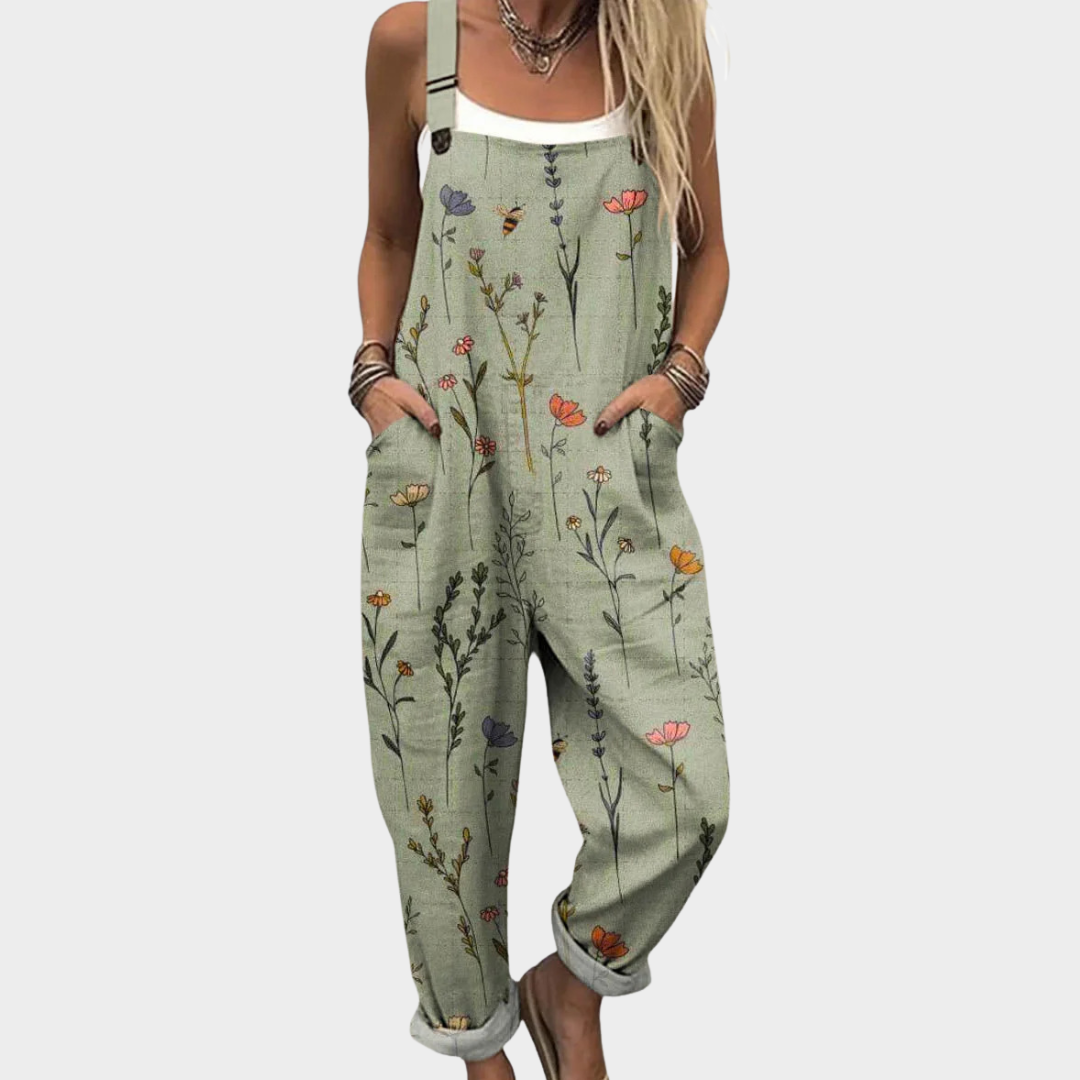 Karissa | Bequemer floraler Jumpsuit in Grün