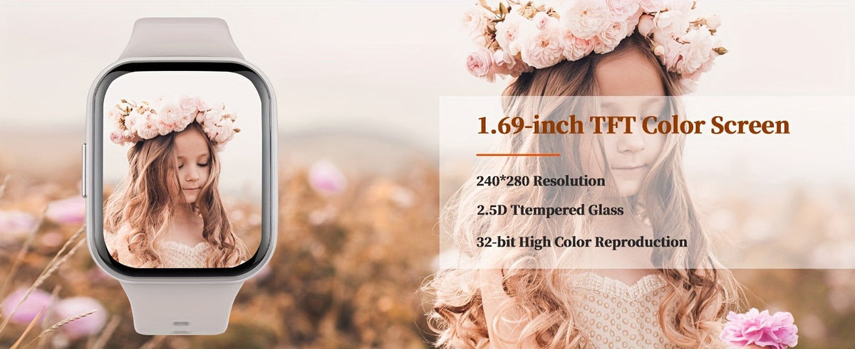 Smartwatch 1.69" HD Screen, 25 Sports Modes, IP68, Color Options & Everyday Wear Design with Activity Tools, Alerts and Color or Strap