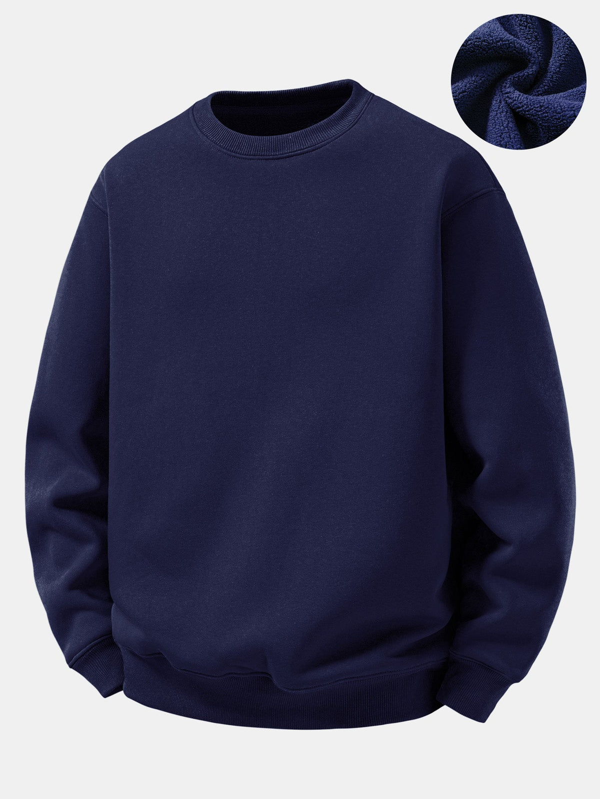 Basic Relaxed Fit Sherpa-Lined Sweatshirt