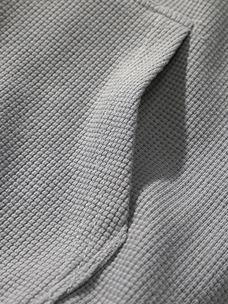 Relaxed Waffle Zip Hoodie