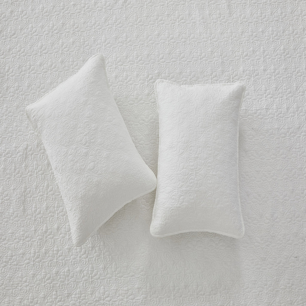Patina Vie 3 Piece 100% Cotton Stitched Embroidered Quilt Set