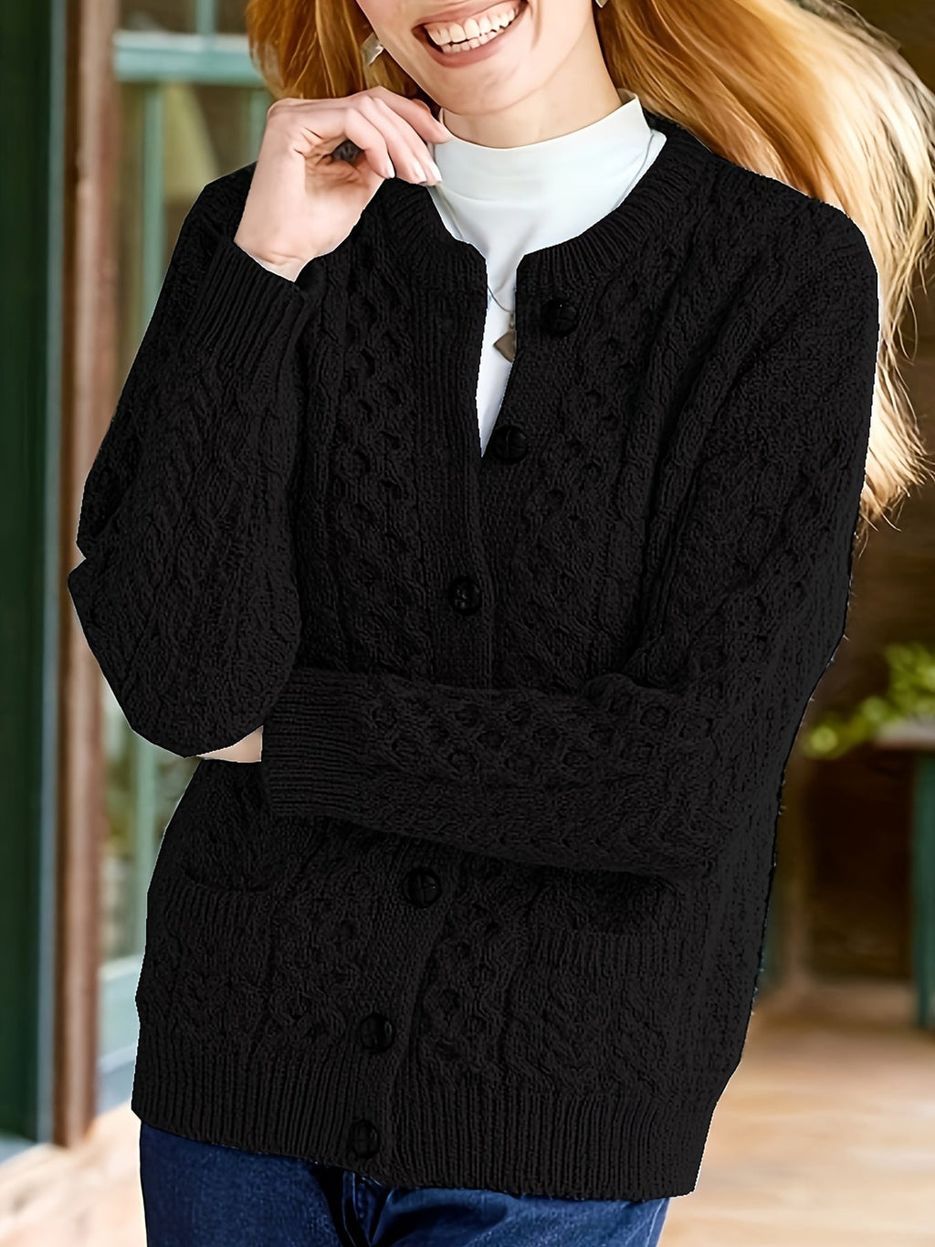 Winifred | Textured Button-Front Cardigan