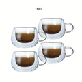 Glass Coffee Cups with Handle Insulated Transparent Borosilicate Espresso for Entryways and Bedrooms and Living Spaces