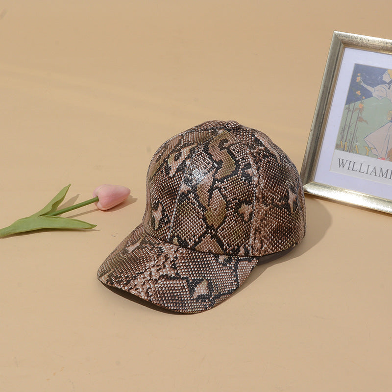 Jackson Baseballkappe aus Kunstleder mit Schlangenmuster, verstellbar, Unisex