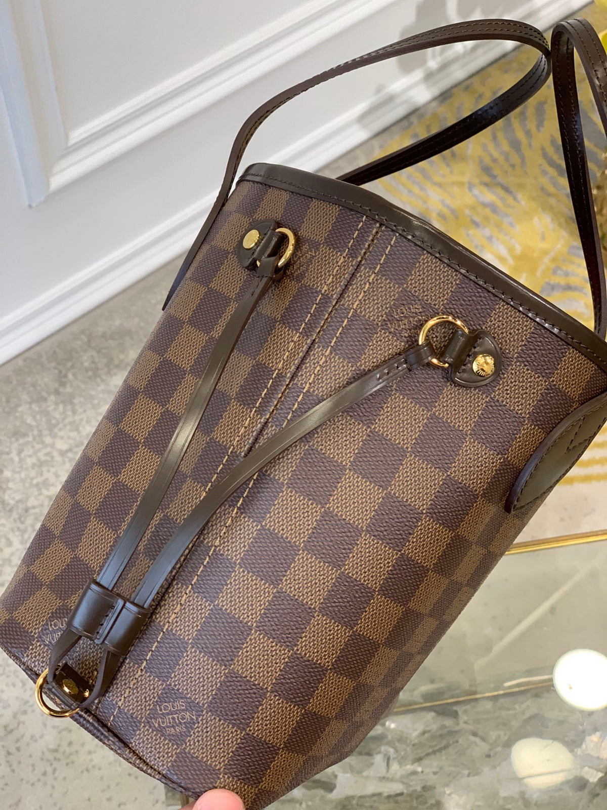 NEVERFULL MM MIT STAUBBEUTEL DAMIER EBENE CANVAS 29CM
