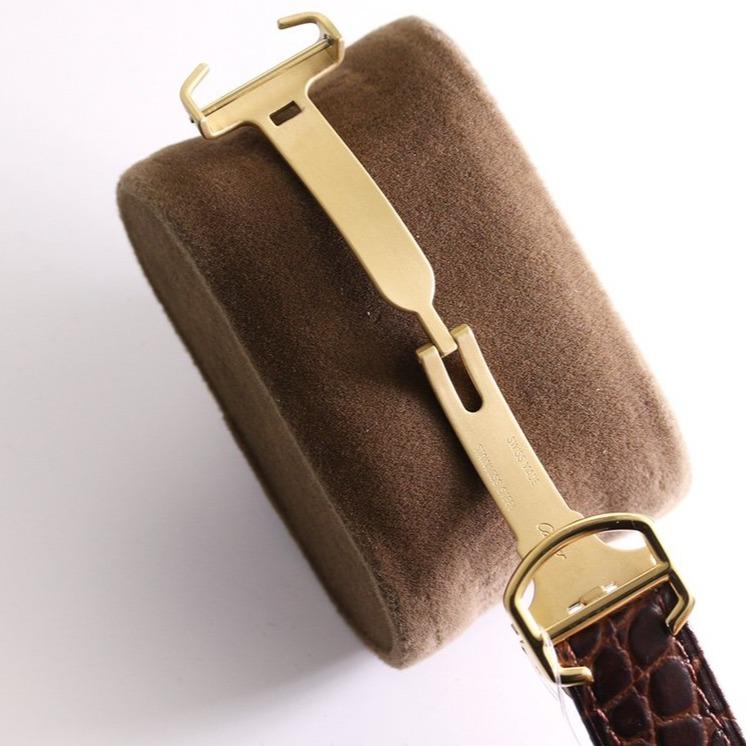 RONDE SOLO DE CARTIER WEISSES ZIFFERNBLATT SCHWARZES LEDER