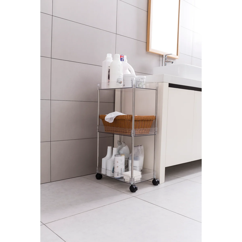 Chrome Clear Acrylic 3 Tier Cart