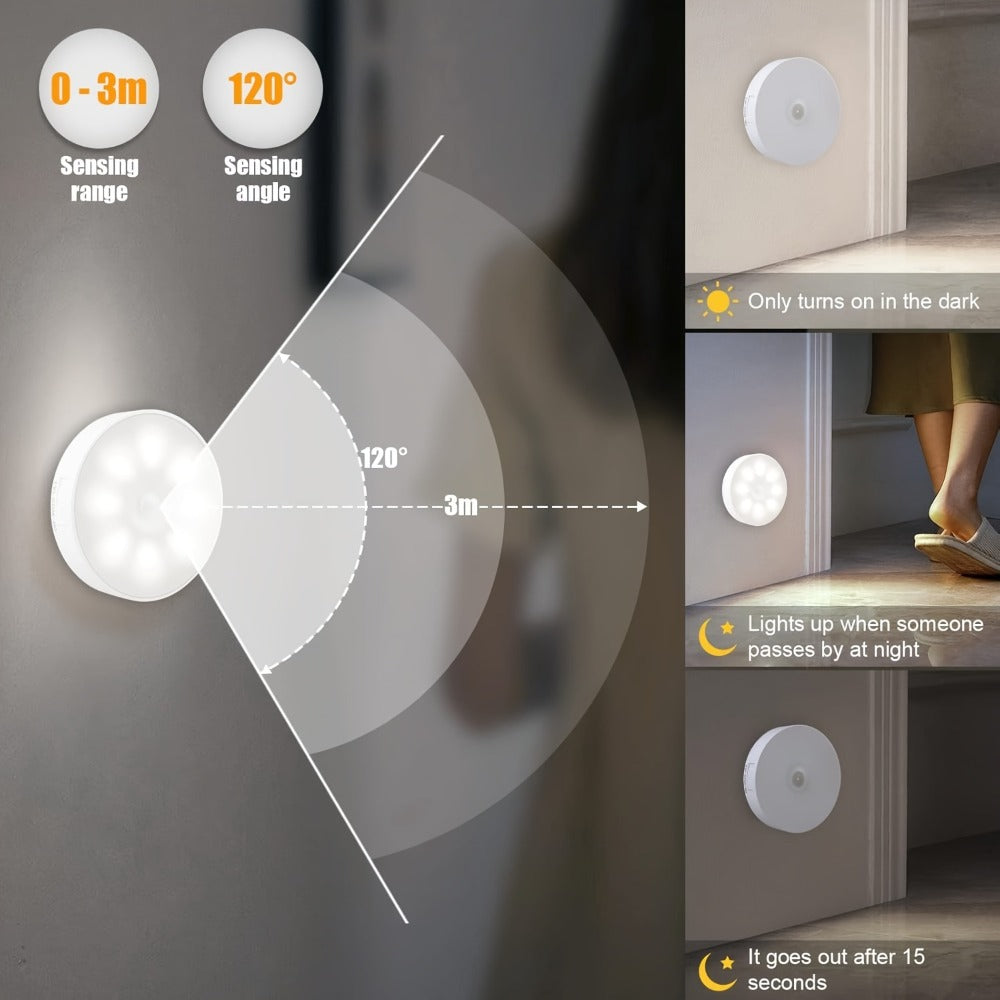 Motion Sensor Night Light, Wireless USB Rechargeable, Dimmable Wall Lamp Dual Mode PIR for Home Cooking