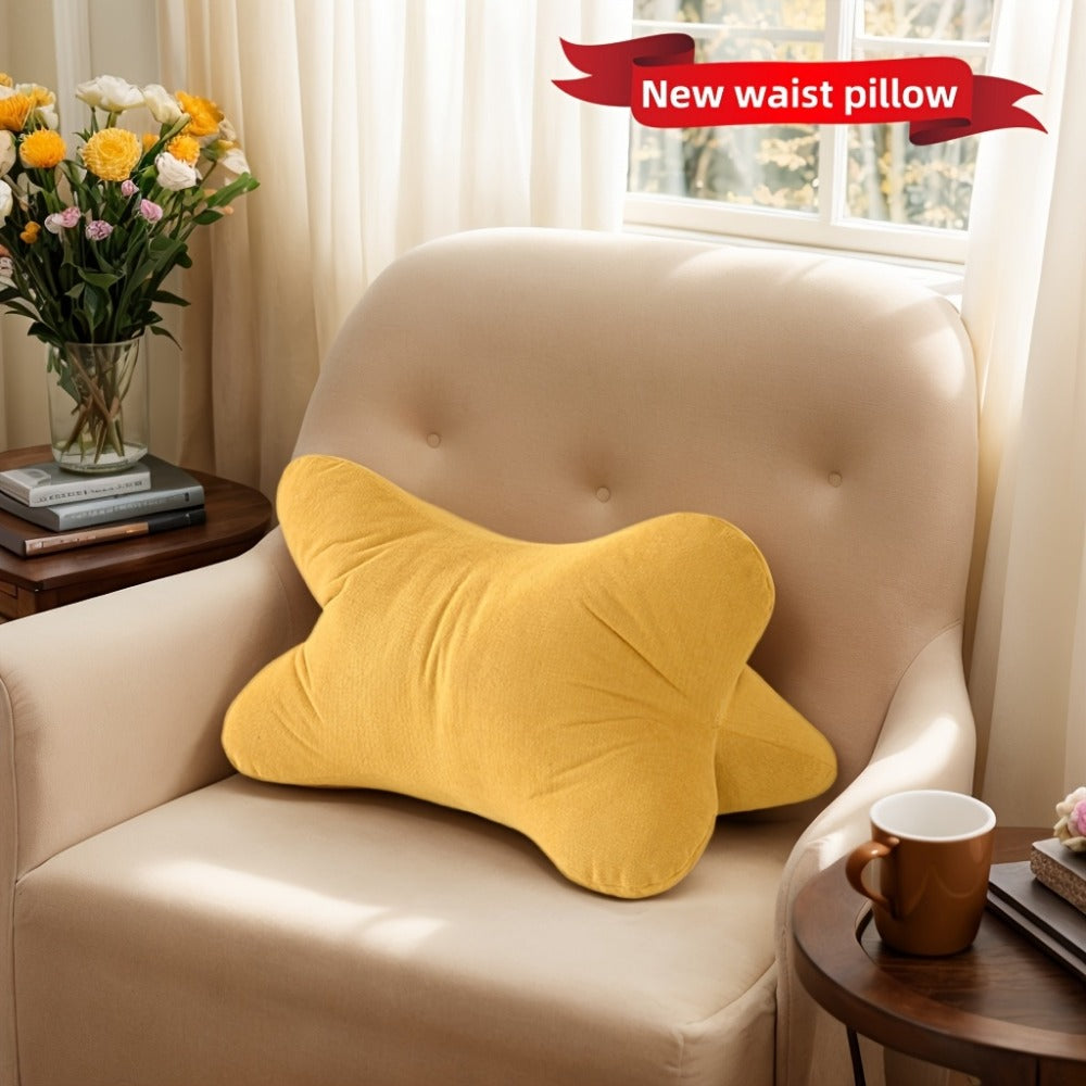 Triangular Lumbar Support Pillow Chenille, Breathable Back Cushion with Hidden Zipper for Office Chair Sofa Bed