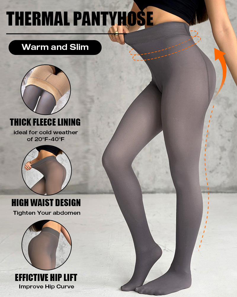 ChicMe ShapeLift 2-teilige magische, dick gefütterte Fleece-Leggings mit hoher Taille, Thermostrumpfhose, warme Leggings, 3 Farbtöne (Größe Regular/Large/Extra Large)