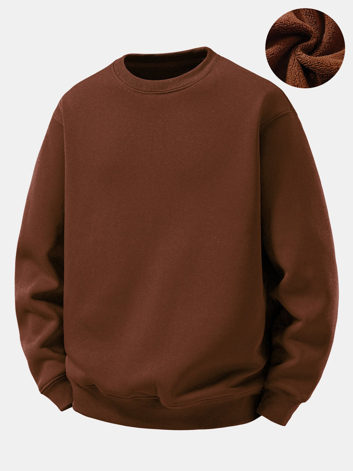 Basic Relaxed Fit Sherpa-Lined Sweatshirt