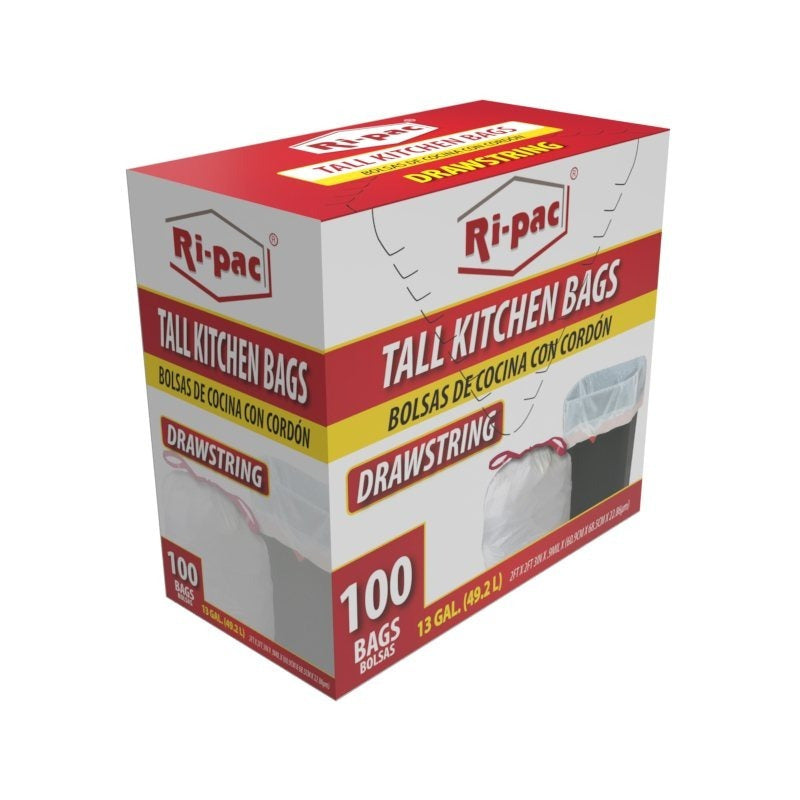 Kitchen Garbage Bags with Easy-Tie Drawstring Closure and Affordable Value Pack for Kitchen