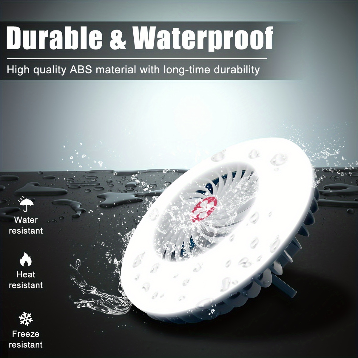 Camping Fan 2-Pack Circular Fan-Light Set with 4000mAh Batteries, 3 Speeds, 2 Brightness Levels, Hooks and Magnets
