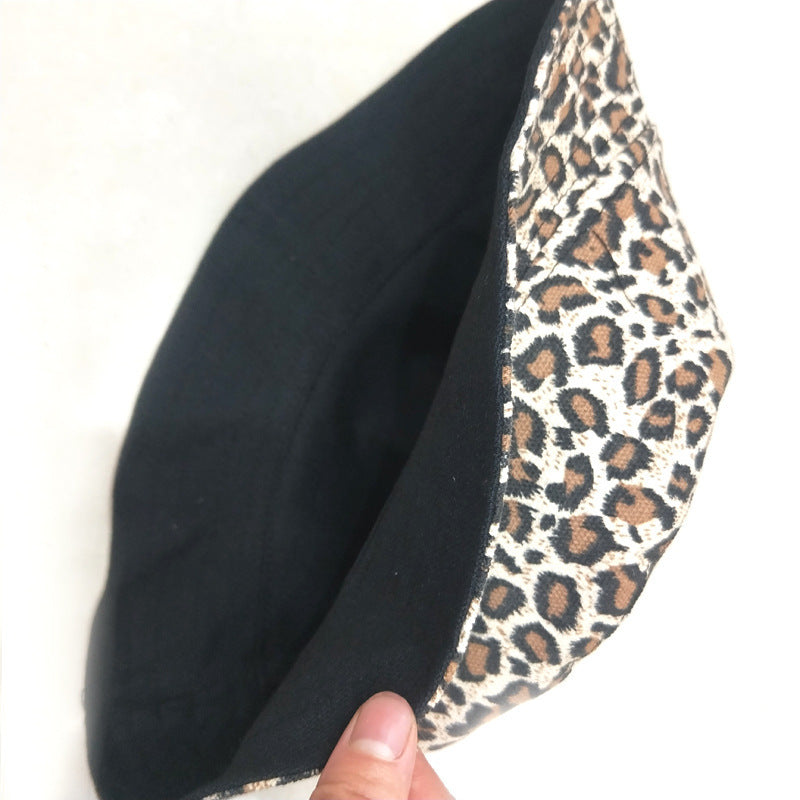 Livingston Leopard Print Double-Sided Cotton Bucket Hat – Wide Brim, Unisex