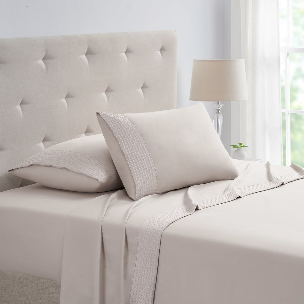 Kathy Ireland 4 Piece Waffle Hem Sheet Set