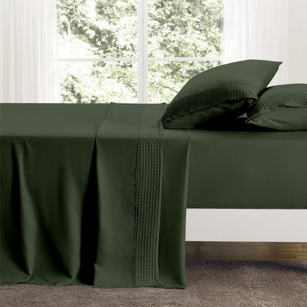 Kathy Ireland 4 Piece Waffle Hem Sheet Set