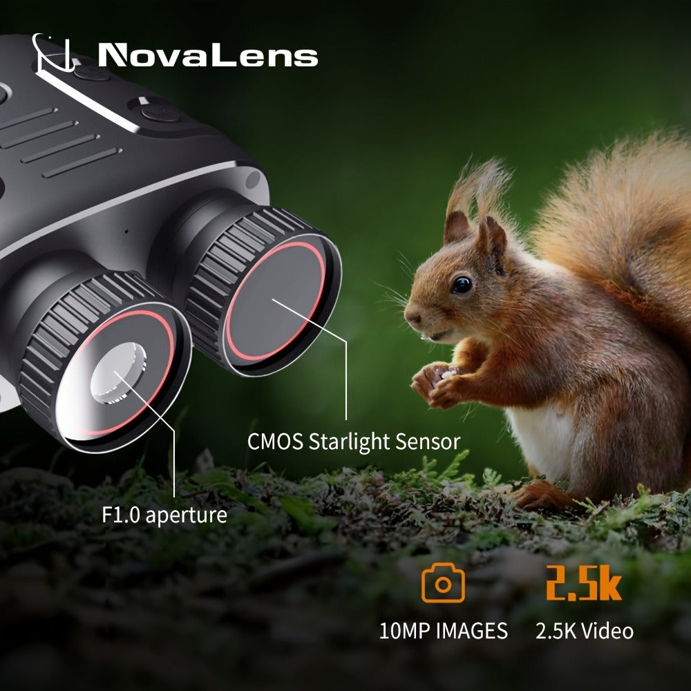 Compact Digital Night Vision Binoculars in Green, Black or Yellow with 2.4-Inch Screen, 10X Zoom and Seven IR Levels