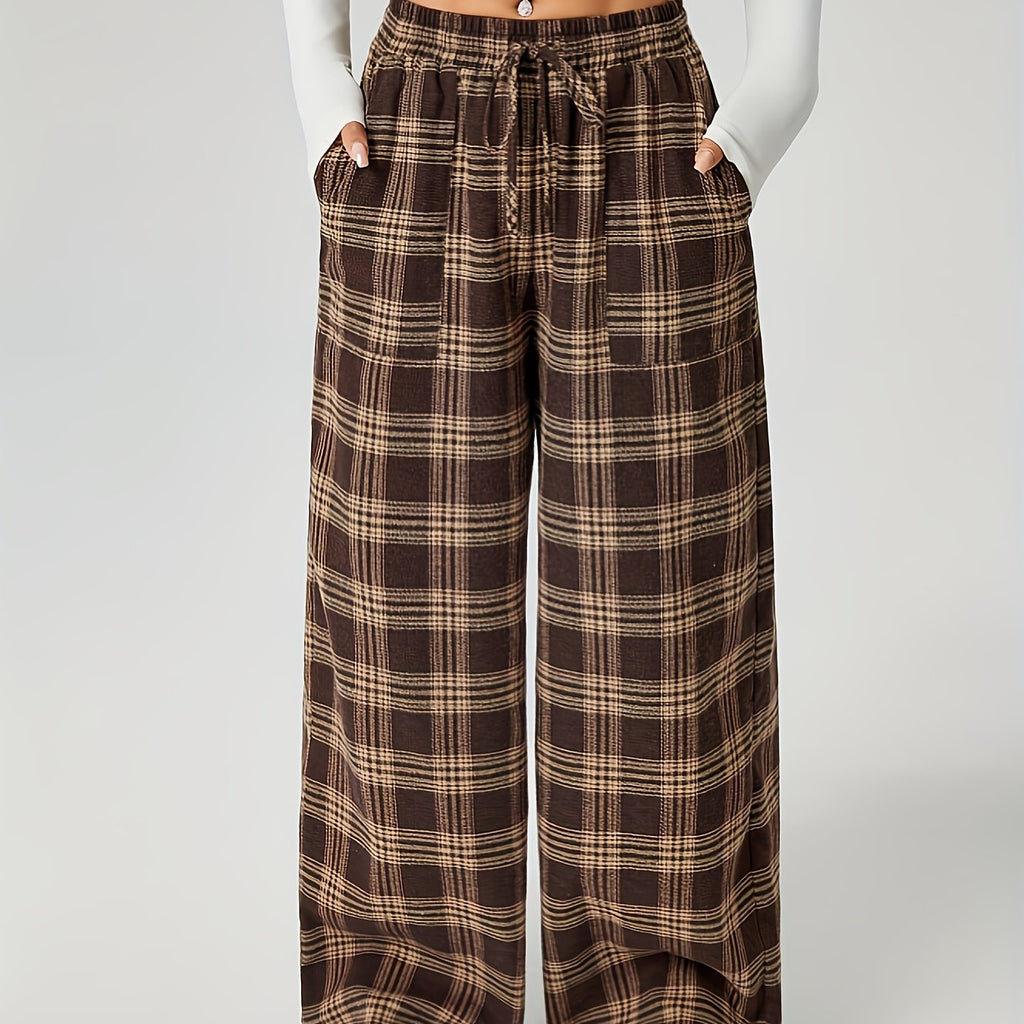 Bonnie | Karierte Hose mit weitem Bein